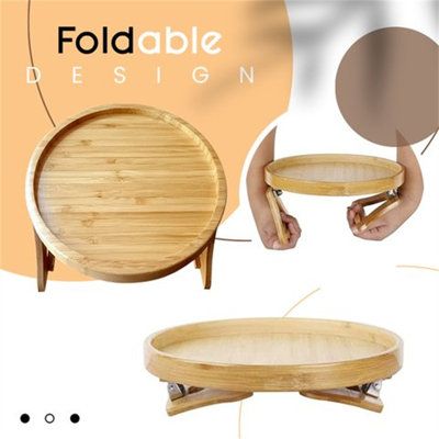 Adjustable Bamboo Sofa Arm Tray Table