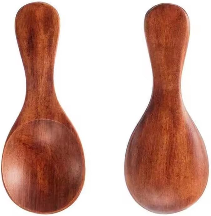 6 pcs Small Wooden Spoons, 4inch Small Wooden Spoons for Honey, Brown Mini Wood Teaspoons for Tiny Eating Ice Cream Jars Spice Condiments Tea Bath Salt Coffee Sugar Jam Mustard Seasoning
