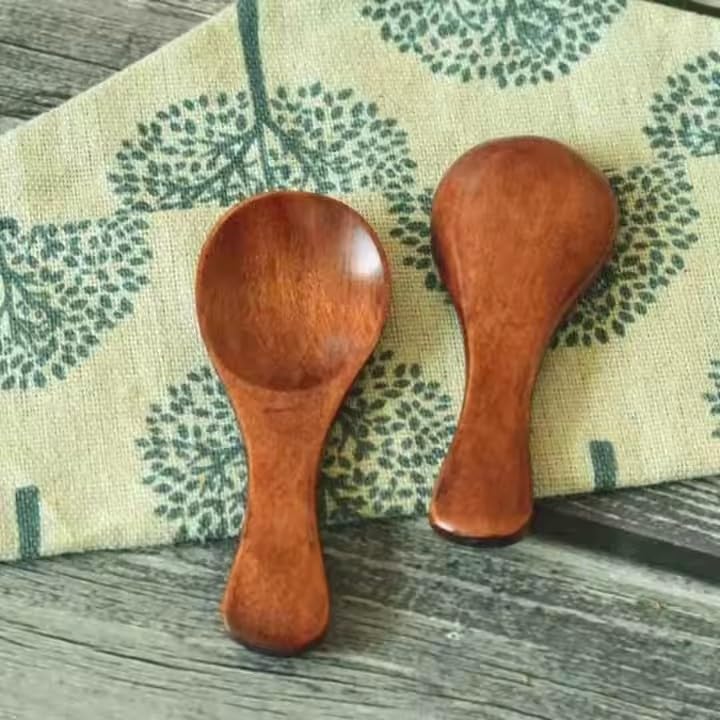 6 pcs Small Wooden Spoons, 4inch Small Wooden Spoons for Honey, Brown Mini Wood Teaspoons for Tiny Eating Ice Cream Jars Spice Condiments Tea Bath Salt Coffee Sugar Jam Mustard Seasoning
