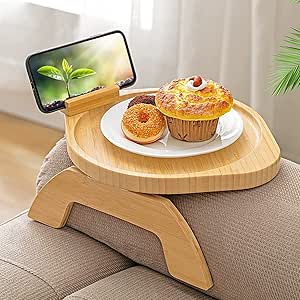 Adjustable Bamboo Sofa Arm Tray Table