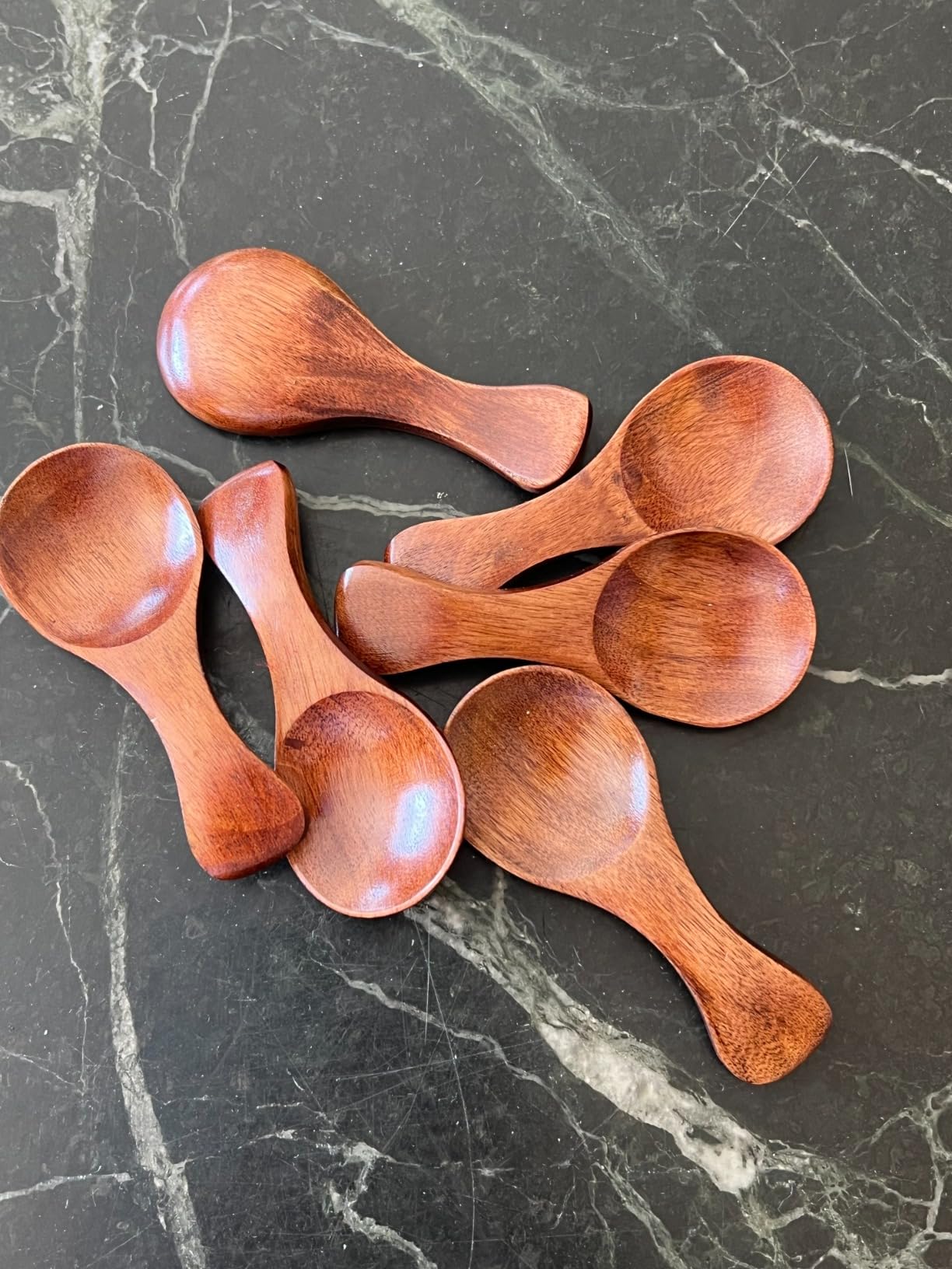 6 pcs Small Wooden Spoons, 4inch Small Wooden Spoons for Honey, Brown Mini Wood Teaspoons for Tiny Eating Ice Cream Jars Spice Condiments Tea Bath Salt Coffee Sugar Jam Mustard Seasoning