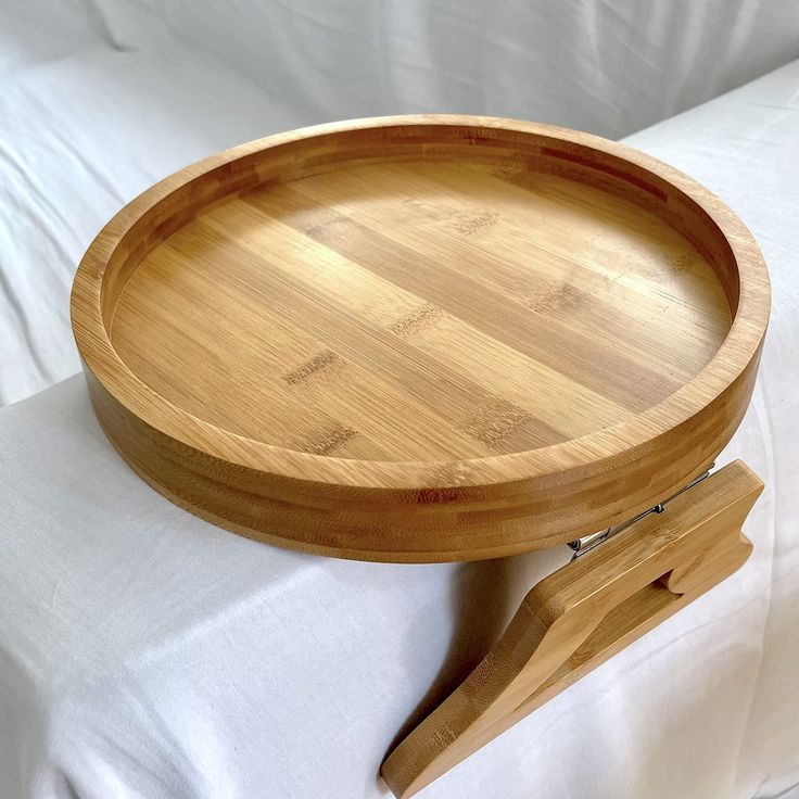 Adjustable Bamboo Sofa Arm Tray Table