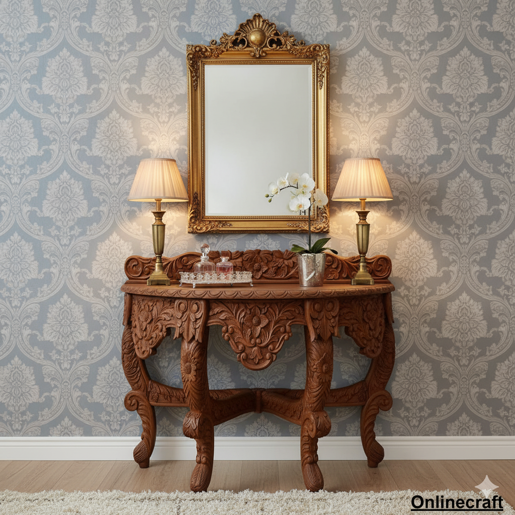 Wooden Handcraved Console Table